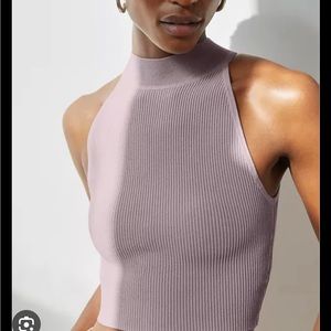 Sculpt Knit Mockneck Halter Top